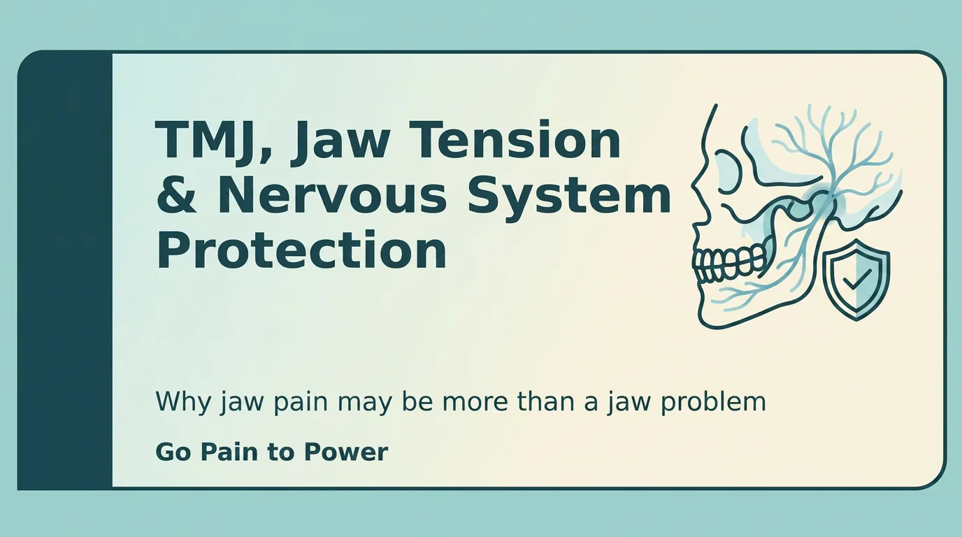 Illustration accompanying an article about jaw pain, TMJ symptoms, and nervous-system protection